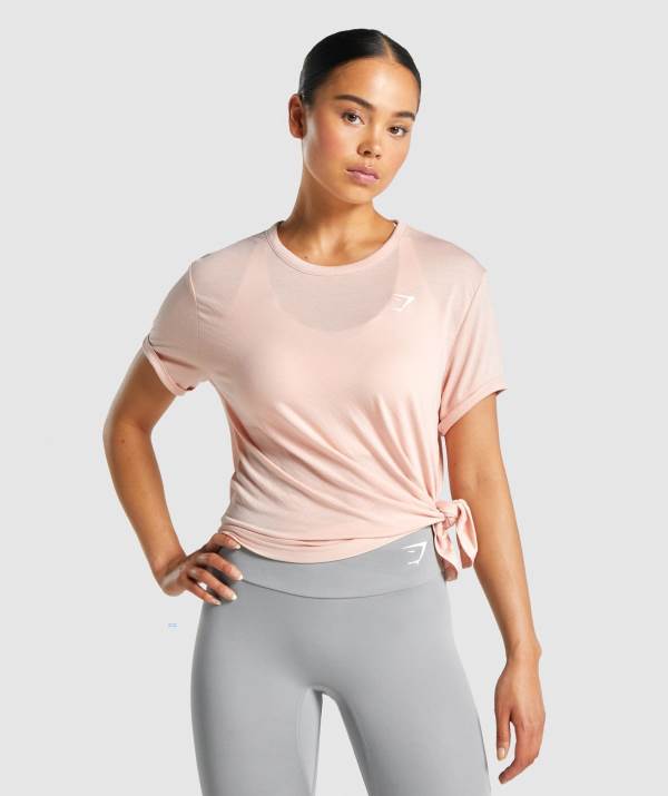 Damske Tricka Gymshark Essential Svetlo Ruzove | RT6749853